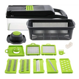 15 in 1 food fruit onion potatoes peeler slicer vegetable cutter - green - chopper