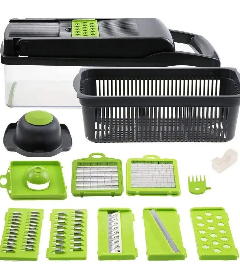 15 in 1 food fruit onion potatoes peeler slicer vegetable cutter - green - chopper