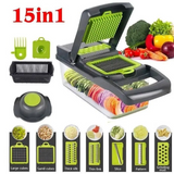 15 in 1 food fruit onion potatoes peeler slicer vegetable cutter - green - chopper