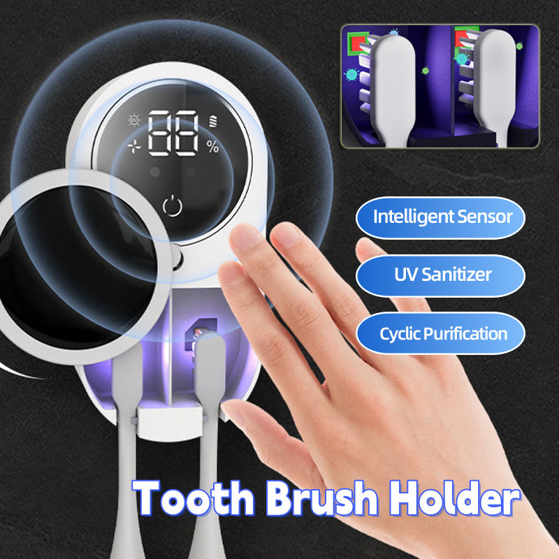 "UV Toothbrush Sanitizer & Holder – Portable Toothbrush Sterilizer with Toothpaste Dispenser for Ultimate Hygiene"