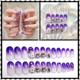 Nail Art Finished Crown Bow Knot Drill Fake Nail Patch