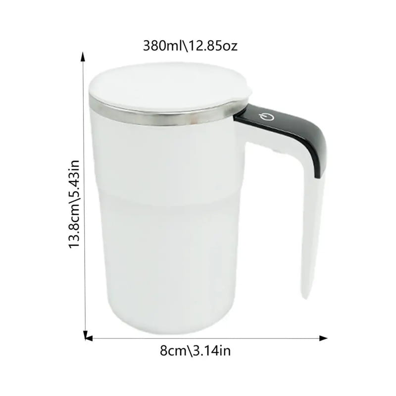 Usb rechargeable self-stirring coffee mug – automatic magnetic mixer ip67 waterproof stainless steel travel cup