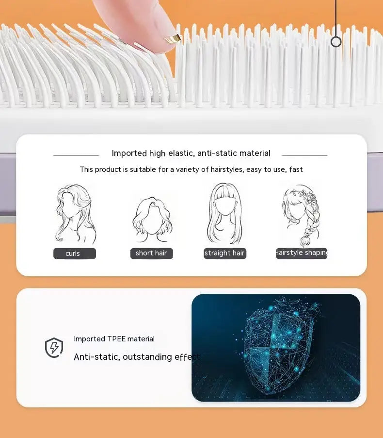 4 in 1 self cleaning hair brush new self-cleaning anti-static massage comb scalable rotate lifting hairbrush