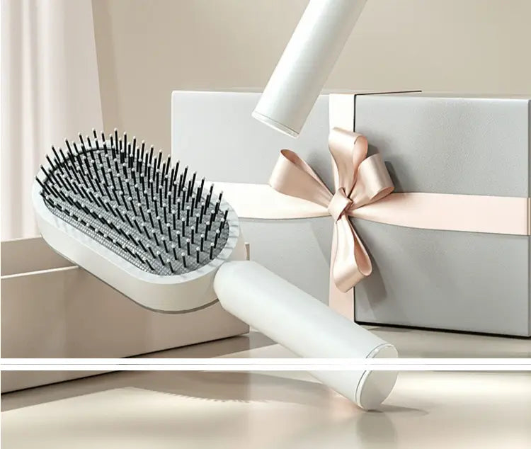 Self cleaning hair brush for women one-key loss airbag massage scalp comb anti-static hairbrush