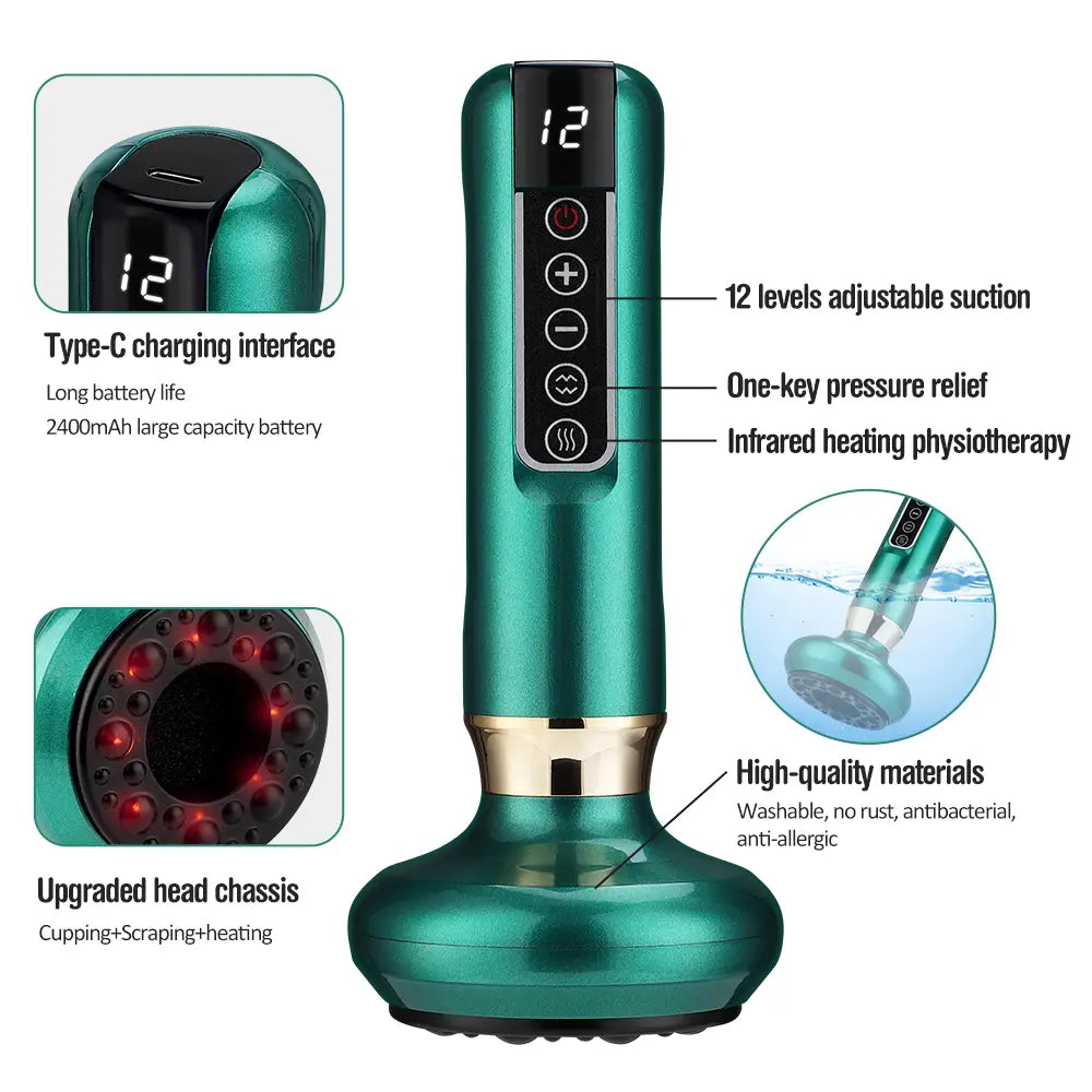 Electric vacuum cupping massager for body anti-cellulite suction cup gua sha massage cups guasha fat burning slimming