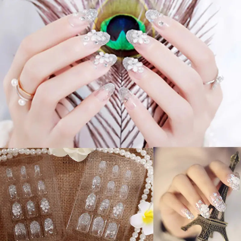 Nail art finished crown bow knot drill fake patch