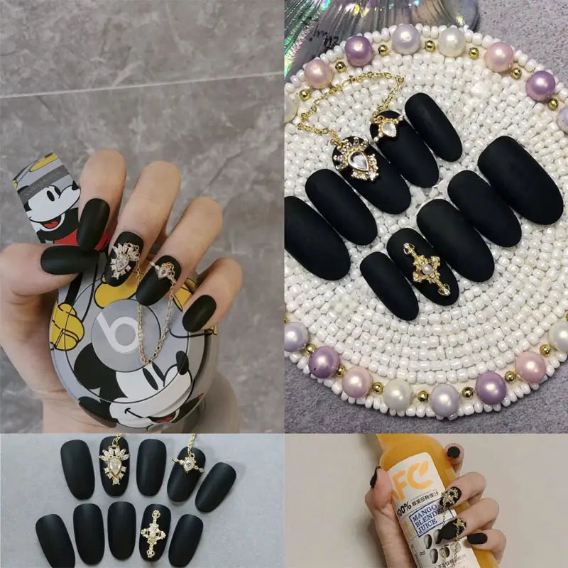 Nail art finished crown bow knot drill fake patch