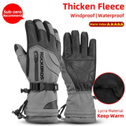 ROCKBROS Winter Gloves Man Waterproof Thermal Gloves