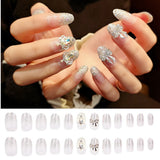 Nail Art Finished Crown Bow Knot Drill Fake Nail Patch