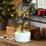 Creative 2-in-1 rose led night light & bluetooth speaker – valentine’s day gift in glass cover - 3d vortex hole