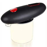 Electric can opener automatic jar bottle machine one touch portable kitchen hand free opening tool gadgets - black