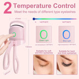 Eyelash curler portable electric heated comb eye lash long lasting eyelashes curls thermal makeup tools