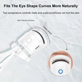 Eyelash curler portable electric heated comb eye lash long lasting eyelashes curls thermal makeup tools