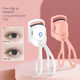 Eyelash curler portable electric heated comb eye lash long lasting eyelashes curls thermal makeup tools