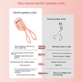 Eyelash curler portable electric heated comb eye lash long lasting eyelashes curls thermal makeup tools