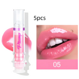 New tube lip rich color slightly spicy honey glass mirror face liquid lipstick - 5color5pcs - lipstick