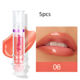 New tube lip rich color slightly spicy honey glass mirror face liquid lipstick - 6colors5pcs - lipstick