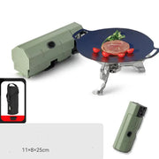 Portable camping stove – compact durable and efficient b.b.q #campingstove - green with baking tray - kitchen