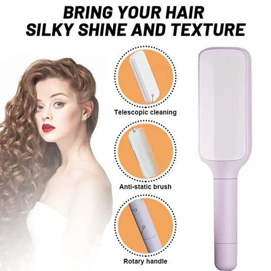 4 in 1 self cleaning hair brush new self-cleaning anti-static massage comb scalable rotate lifting hairbrush