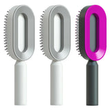 Self cleaning hair brush for women one-key loss airbag massage scalp comb anti-static hairbrush - set w - made easy