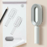 Self cleaning hair brush for women one-key loss airbag massage scalp comb anti-static hairbrush - made easy and fast