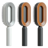 Self cleaning hair brush for women one-key loss airbag massage scalp comb anti-static hairbrush - set t - made easy