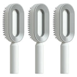 Self cleaning hair brush for women one-key loss airbag massage scalp comb anti-static hairbrush - set r - made easy