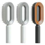 Self cleaning hair brush for women one-key loss airbag massage scalp comb anti-static hairbrush - set v - made easy