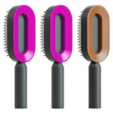 Self cleaning hair brush for women one-key loss airbag massage scalp comb anti-static hairbrush - set y - made easy