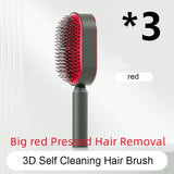 Self cleaning hair brush for women one-key loss airbag massage scalp comb anti-static hairbrush - set i - made easy