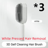 Self cleaning hair brush for women one-key loss airbag massage scalp comb anti-static hairbrush - set g - made easy