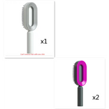 Self cleaning hair brush for women one-key loss airbag massage scalp comb anti-static hairbrush - set4 - made easy