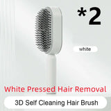 Self cleaning hair brush for women one-key loss airbag massage scalp comb anti-static hairbrush - set d - made easy