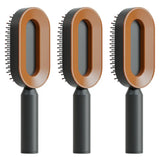 Self cleaning hair brush for women one-key loss airbag massage scalp comb anti-static hairbrush - set q - made easy