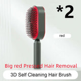 Self cleaning hair brush for women one-key loss airbag massage scalp comb anti-static hairbrush - set f - made easy