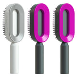 Self cleaning hair brush for women one-key loss airbag massage scalp comb anti-static hairbrush - set x - made easy