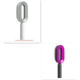 Self cleaning hair brush for women one-key loss airbag massage scalp comb anti-static hairbrush - set1 - made easy