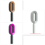 Self cleaning hair brush for women one-key loss airbag massage scalp comb anti-static hairbrush - set k - made easy