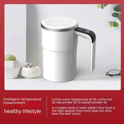 Usb rechargeable self-stirring coffee mug – automatic magnetic mixer ip67 waterproof stainless steel travel cup